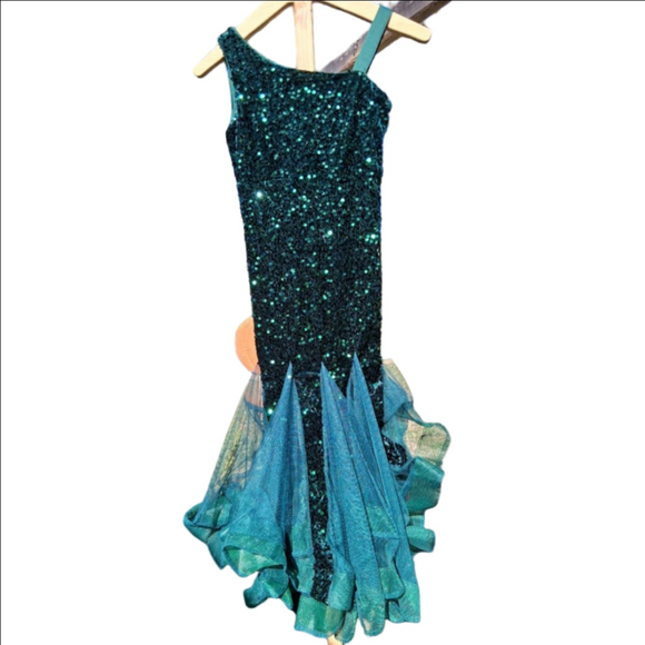 ALISA&LEO Dresses & Skirts - ALISA&LEO Sequin Mermaid Dress Dark Green Size 11 Y Formal Prom Party Sweet 16